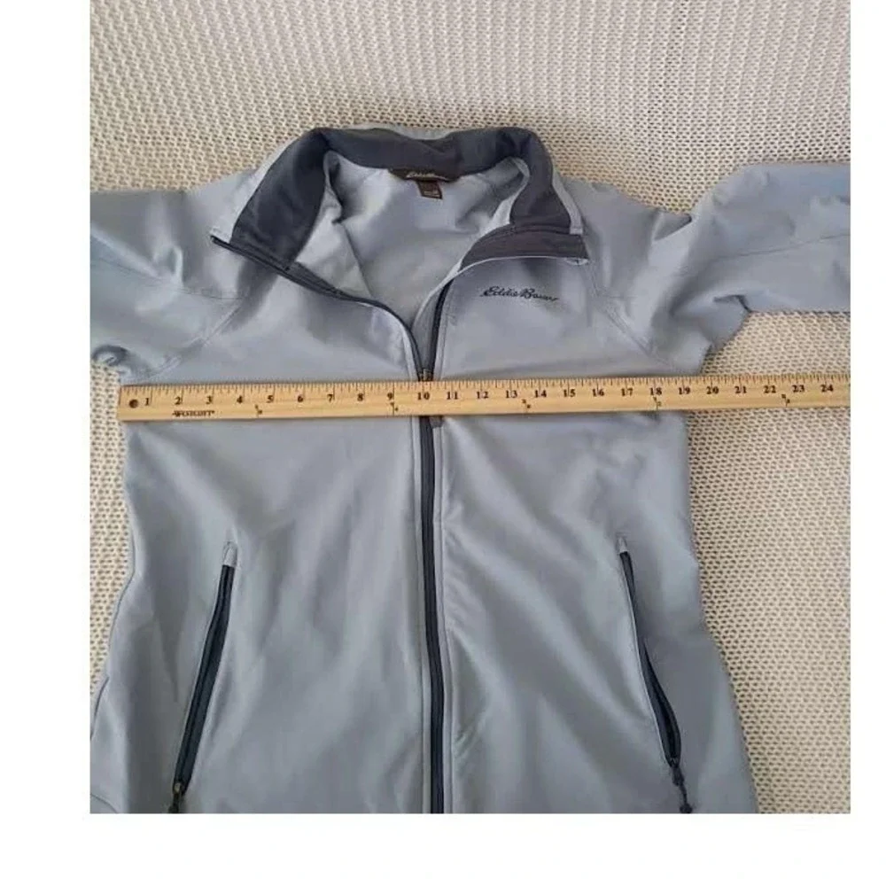 Eddie Bauer Grey Softshell Fleece Lined Jacket M Full Zip‎ Outdoor Hiking NWOT